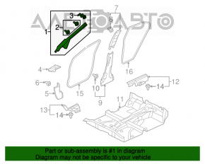 Накладка передней стойки правая Honda Civic 4d 06-09