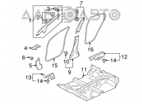 Накладка передней стойки правая Honda Civic 4d 06-09