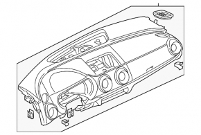 Торпедо передня панель без AIRBAG Audi A3 8V 15-16 4d, FWD, чорна