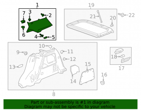 Накладка задней стойки левая Buick Encore 13-15 серая без airbag