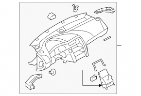 Торпедо передняя панель с AIRBAG Audi Q7 4L 10-15 бежевая, надломаны крепления, царапины, под химчистку