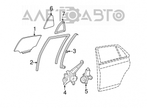 Стекло двери треугольник заднее правое Toyota Avalon 05-06