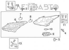 Фара передняя правая Lexus RX350 RX450h 16-19 AFS LED 1 линза