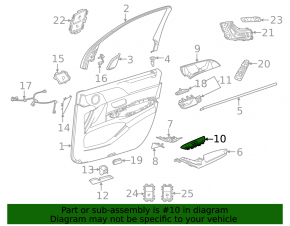 Накладка управления стеклоподъемником передним левым Mercedes W167 GLE 350 450 20-26 бежевая