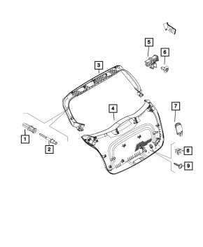 Обшивка двери багажника верхняя Fiat 500X 16-22 серая