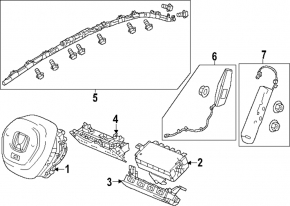 Подушка безопасности airbag пассажирская в торпеде Honda Accord 23-26