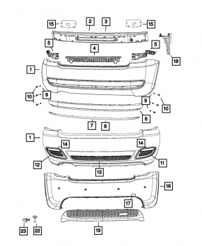 Бампер задний голый Fiat 500 12-17 Sport