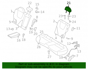 Подголовник 2 ряда левый Subaru Forester 14-18 SJ ткань черная