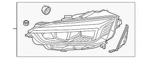 Фара передня права у зборі Audi A5 F5 18-19 LED жовтий поворотник
