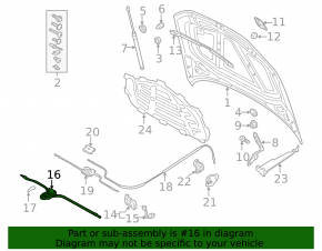 Крючок замка капота Audi A3 22-26