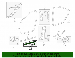 Накладка порога передняя правая внешняя Toyota Avalon 13-15 черная