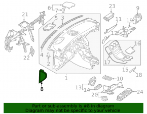 Накладка торпеды боковая левая Mercedes C-class W205 15-21 черная