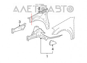 Четверть передняя правая Mercedes W164 ML белая с центральной стойкой