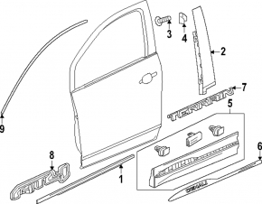 Накладка двери нижняя передняя правая GMC Terrain 18-23