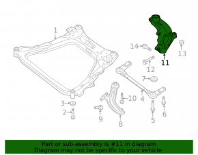 Цапфа передняя правая Nissan Rogue 17-20 сборка JP