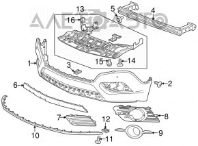 Удлинитель губы переднего бампера Buick Encore 13-16