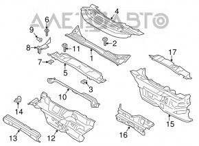 Уплотнитель решетки дворников правый Ford C-max MK2 13-18 надрывы