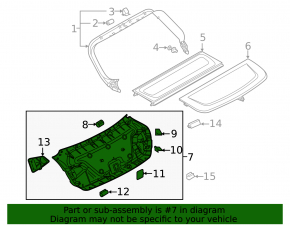 Обшивка двери багажника Audi A5 F5 18-25 5D черная, без заглушки, потерта