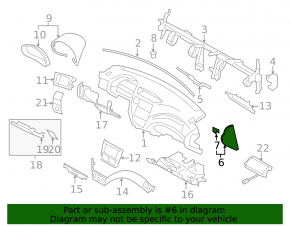 Накладка торпеды боковая левая Subaru Forester 08-09 SH черная