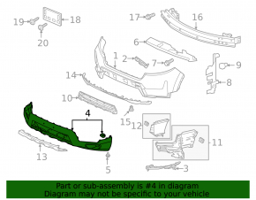 Губа переднего бампера Honda Passport 19-25 2021-25
