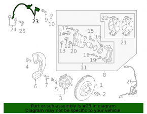 Тормозной шланг передний правый Hyundai Tucson 22-26 FWD
