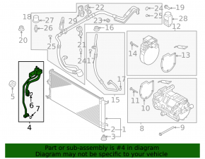 Трубка кондиционера печка-конденсер вторая Kia Niro 23-26 HEV, PHEV