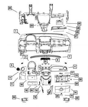 Перчаточный ящик, бардачок Fiat 500 12-19 черн