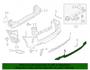 Нижняя накладка заднего бампера BMW X3 G01 22-24 без фаркопа, M Sport