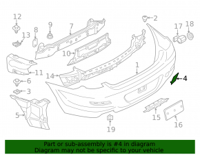 Заглушка буксировочного крюка заднего бампера BMW 6 F06 F12 12-19