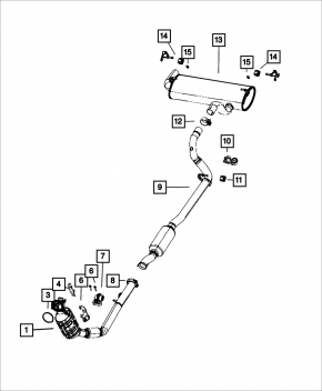 Кронштейн випускної траси середньої частини Jeep Compass 23-26 2.0T