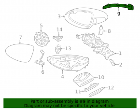 Поворотник зеркала левый Porsche Cayenne 958 15-18