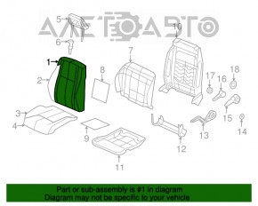 Водительское сидение Jeep Compass 11-14 без airbag, ткань беж
