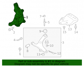 Цапфа передняя левая Subaru Forester 25-26 2.5