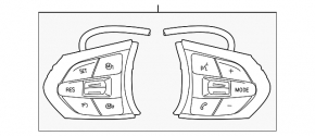 Кнопки управления на руле BMW 4 F32/33/36 14-20 без адаптивного круиза, M Sport