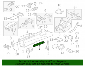 Накладка подлокотника левая Honda Civic X FC 16-21 черная ткань