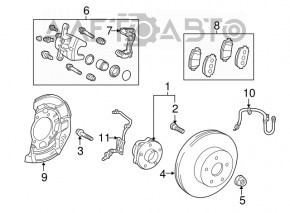 Кожух тормозного диска передний правый Toyota Prius 50 16-22
