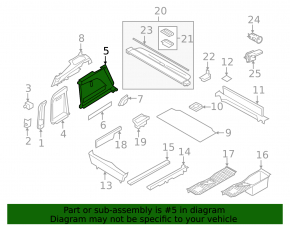 Обшивка арки передняя правая BMW X5 F15 14-18 черная под 3 ряда без сетки