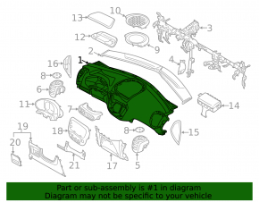 Торпедо передняя панель без AIRBAG Kia Soul 14-19 черная