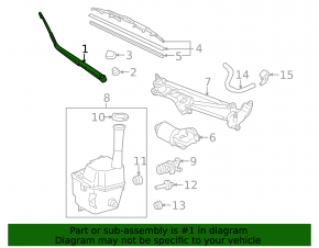 Поводок дворника правый Toyota Sienna 11-16
