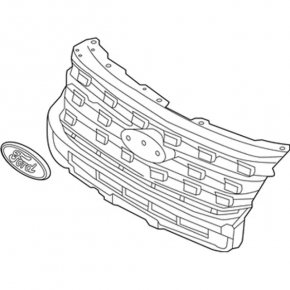 Решетка радиатора grill Ford Explorer 18-19 рест серебро хром
