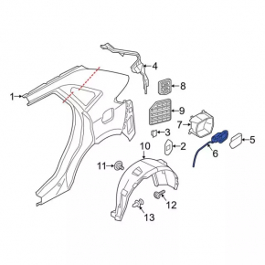 Корпус лючка бензобака Ford Edge 19-24