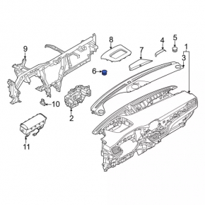 Накладка передней панели левая под динамики Ford Escape MK4 20-23 черная