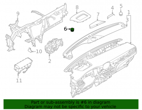 Накладка передней панели левая под динамики Ford Escape MK4 20-23 черная