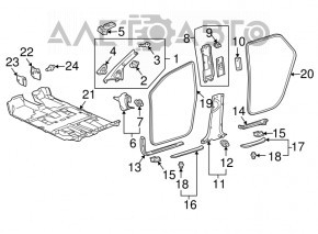 Уплотнитель дверного проема передний левый Lexus RX300 RX330 RX350 RX400H 04-08 черный