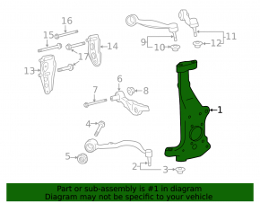 Цапфа передняя правая Lexus LS460 07-17 rwd