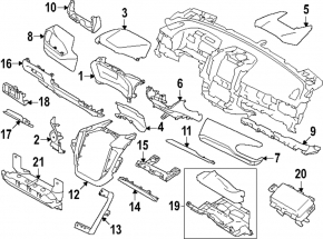 Накладка коліна водія Subaru Forester 25-26