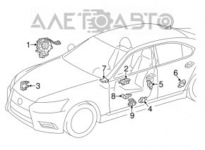 Датчик подушки безопасности дверь левый Lexus RX350 RX450h 10-15