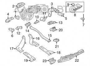 Дефлектор воздуховода центральной консоли Audi A4 B9 17-25 черный