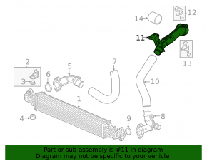 Патрубок интеркулера левый Honda Civic XI FE/FL 22-26 1.5T нижний