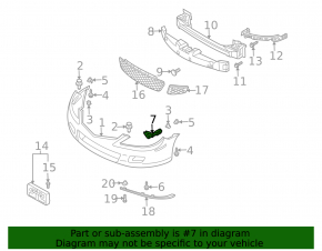 Крепление переднего бампера правое короткое Mazda6 03-08